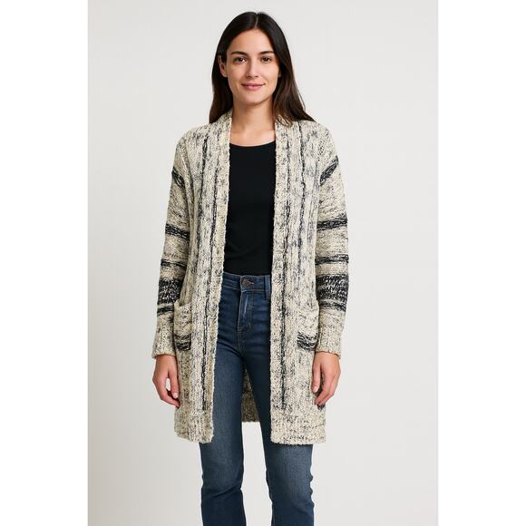 Western Boho Longline Open Front Cardigan Sweater Womens Duster Coat Top Size S - Picture 1 of 10
